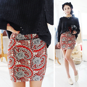 SK6670-1209-L53/에스닉나염기본스커트