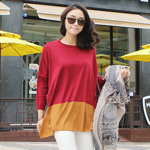 NT6518-1209-S215/박시투톤니트