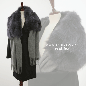 ▼M4092-1210-A117/풍성한폭스울숄(네이비)