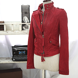 ▼JK7109-1210-R85/리얼펀칭가죽슬림자켓